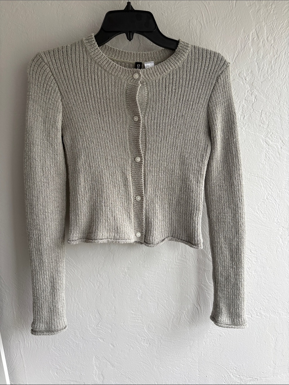 H&M Sage Green Ribbed Button-Front Cardigan - Picture 3 of 5